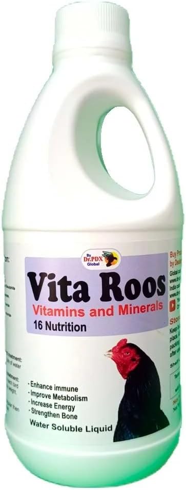 Rooster Highly Recomended Mutivitamins 16 Nutrition || Water Soluble Liquid || Vita Roos Liquid by Dr PDX (250.ml)