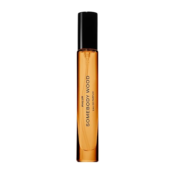 PHLUR Somebody Wood Eau de Parfum - Travel Size Perfume for Women & Men Fragrance - Spicy Woody Perfume with Bergamot, Lemon, Cedarwood, Sandalwood, Musk & Vanilla (9.5mL) | Spicy Woody Perfume with Bergamot, Lemon, Cedarwood, Sandalwood, Musk & Vanilla (9.5mL)