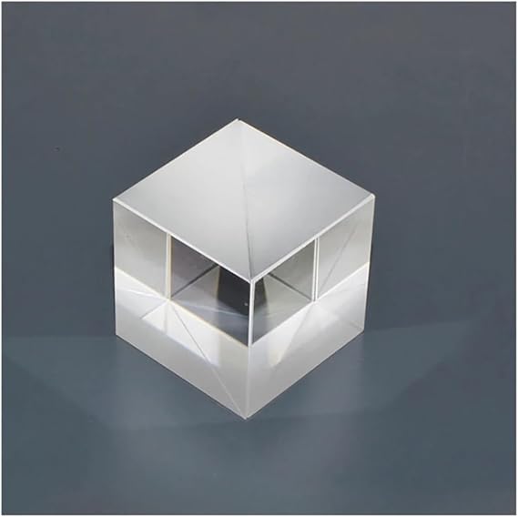 1pc Optical Glass Cube Dichroic Dispersion Beam Splitter Prism Splitting Ratio 50:50 For Spectrometer Experiment Prisma (Diameter : 25.4x25.4x25.4mm)