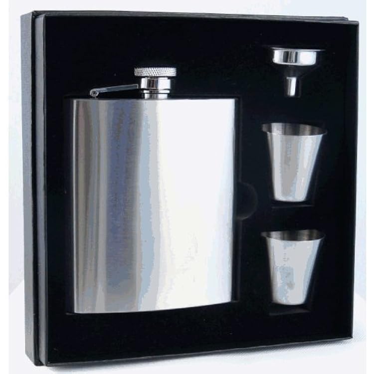 6pcs Set 8oz Stainless Steel Flask, Funnel and Shot Glass Groomsman Gift