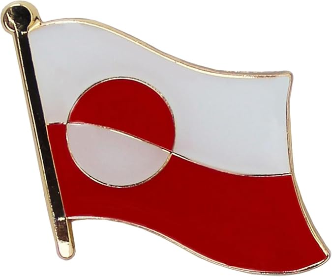 Greenland Flag Die-struck Metal Lapel Pin with Butterfly Clasp Closure