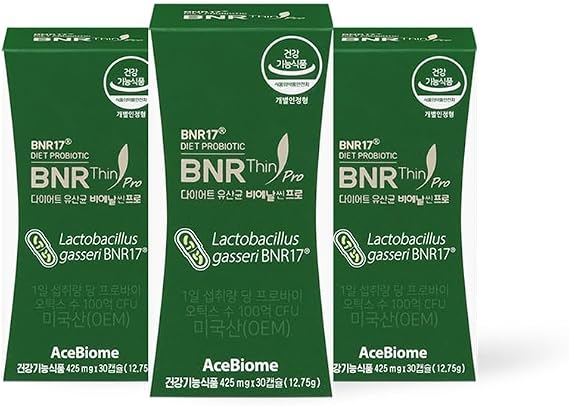 BNRThin Pro, Lactobacillus Gasseri BNR17, 10 Billion CFU , Digestive Health, 30Capsules x 3packs