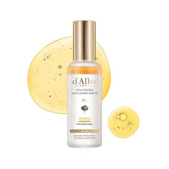 d'alba Piedmont Vita Toning Anti-Aging Spray Serum 8% (2.37 fl oz) | Hydrating, Even Skin Tone, Firming Face Spray with White Truffle and Vitamin, Radiance Care, Korean Skin Care
