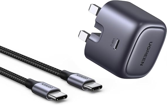 UGREEN 30W USB C Charger Nexode PD3.0 Foldable GaN Plug with 1m Cable | Compatible with iPhone 17 16 15 14 Pro Max, Galaxy S25 S24 Ultra, Pixel 10 9 8 Pro, iPad Pro Air Mini, Pixel 9 8 7 6