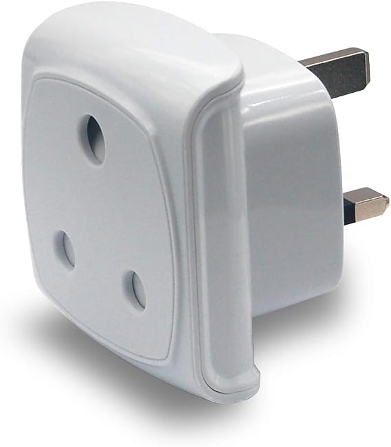 South Africa Plug Type M (NOT for Indian Type D plug) Adapter Convert to UK Socket, BS 8546 Approved, Safety Protection Design, Flame Proof, 13A Fuse with Safety Shutter (1 Piece, White)