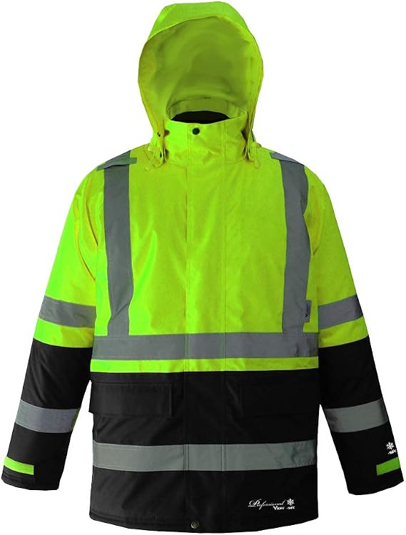 Viking Professional Journeyman 300 Denier Waterproof Hi-Vis Insulated Safety Jacket with D Configuration 2" Reflective Tape