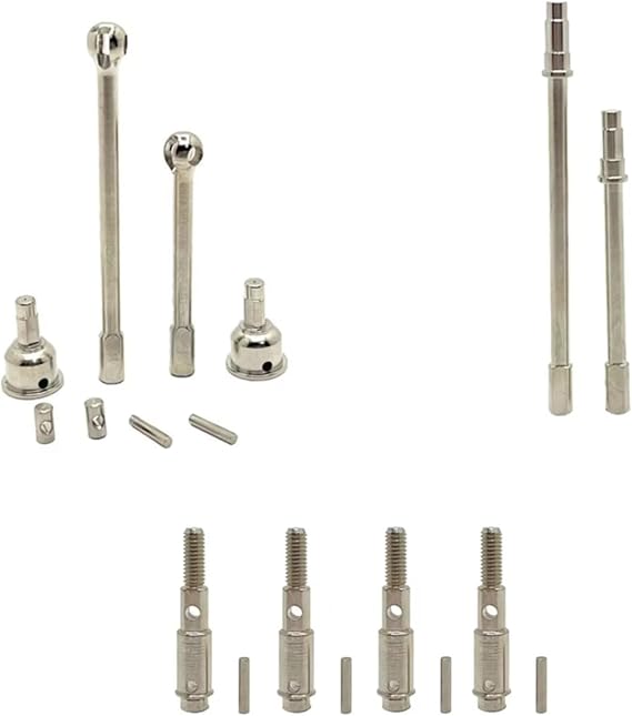 RC Car Parts Compatible With MJX For Hyper Go H12Y + H12P RC Car Upgrade Parts Metal Front Rear Axle Drive Shaft CVD Output