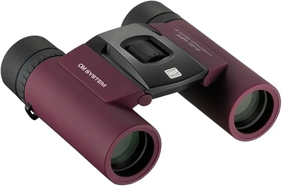 OM SYSTEM 8x25 WP II Sport Binoculars, Compact & Waterproof Optics, Purple | 8x Magnification Binoculars with Multi-Coated Lenses and Rubber Finish, Successor to Olympus Model for Birdwatching