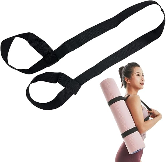 Yoga Mat Strap for Carrying - Cotton Yoga Mat Carry Strap Sling, Adjustable Loops for all Mat Sizes(Yoga Mat not included)