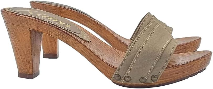 Kiara Shoes Handmade Clogs with Comfortable Heel - K5101 Taupe