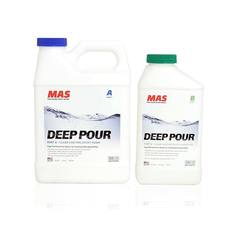 MAS Epoxies Deep Pour Epoxy Resin 1.3-Quart, Pours Up to 1/2-1" Per Layer