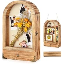 DGWJSU Shadow Box Frame 10x16 Large Shadow Boxes Display Cases with Linen Back and Removable Shelves and Drawers, Picture Frame Wedding Bouquet Memorabilia Medals Photos, Christmas Decorations Gifts