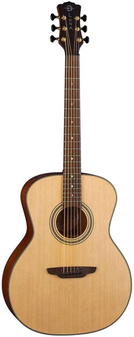 Luna Art Recorder All Solid Wood Concert Acoustic Guitar, Satin Natural