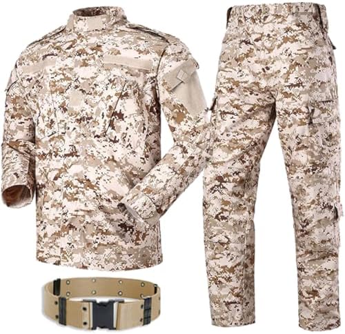 Military Tactical Mens Hunting Combat BDU Uniform Suit Shirt & Pants with Belt