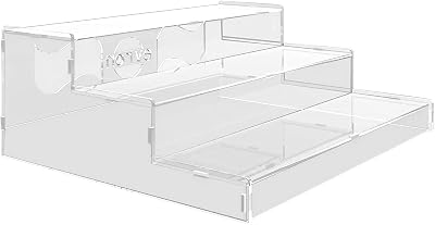 Evron Pantry Organization & Storage Clear Acrylic Spice Rack Organizer for Cabinet & Countertop ASSEMBLY REQUIRED 3 Tier Organizer 10.5 in