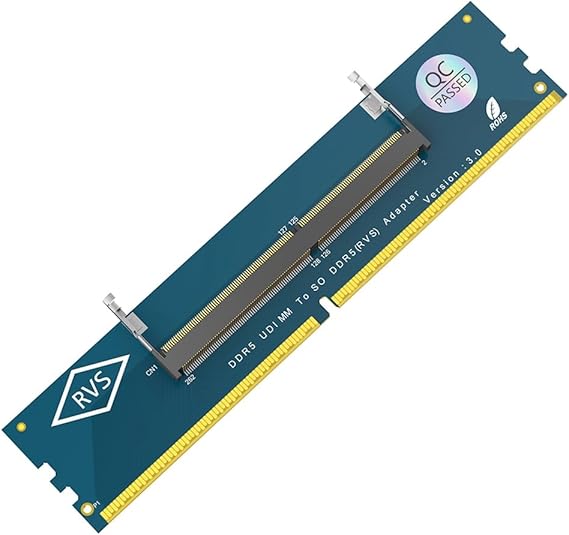 Laptop DDR5 RAM to SO DDR5 U-DIMM Desktop Adapter Card, Memory Tester SO DDR5 to DDR5 U-DIMM Converter