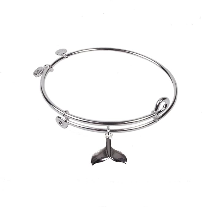 SOL 230053 Whale Tail, Bangle Sterling Silver Plated