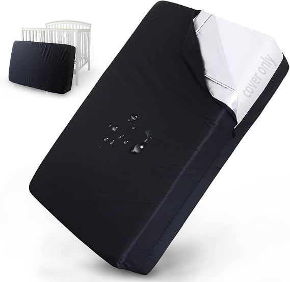 Crib Mattress Storage Bag for Moving Waterproof with Dual Zipper, Black