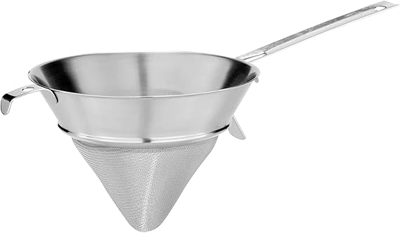 Paderno World Cuisine 9-1/2-Inch Double Mesh Bouillon Strainer, Stainless Steel