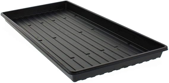 1020 Black No Holes Microgreen Trays, 25 Pack - Heavy Duty Shallow Germination Trays for Seedlings, Sprouts & Hydroponics - Indoor Use