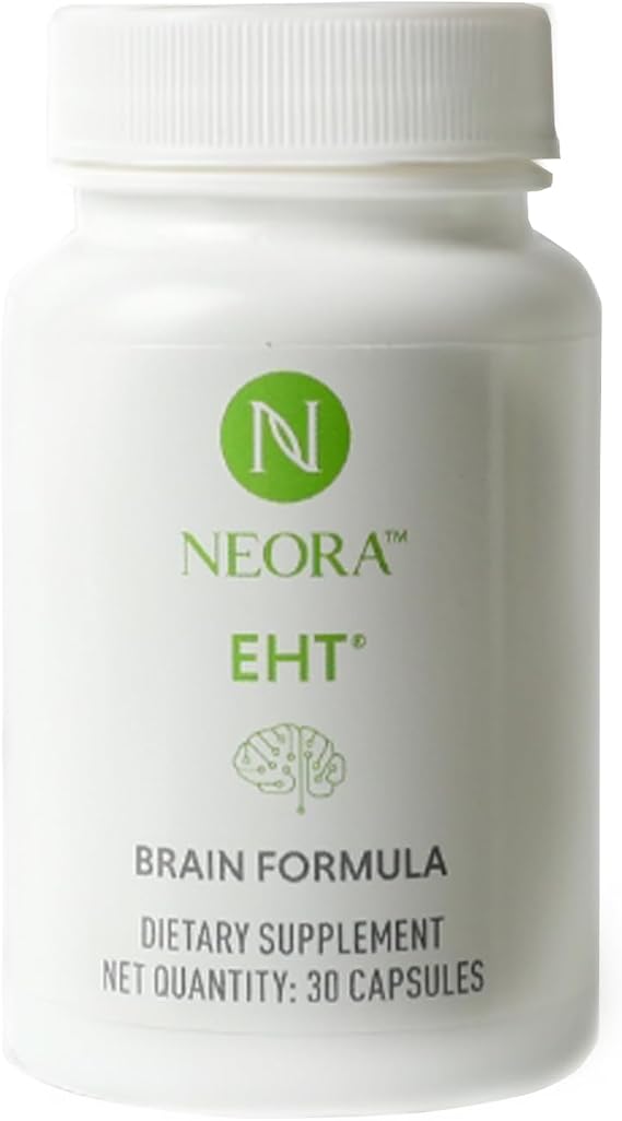 NEORA EHT - Brain Formula with EHT Extract, B6, B12, D, Alpha Lipoic Acid, Huperzine-A for Memory, Focus, Cognitive Health - 30 Capsules