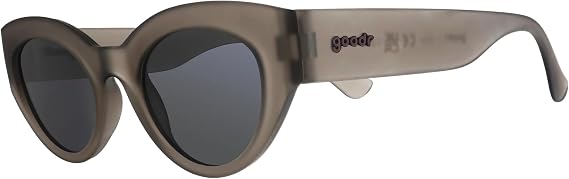 Goodr Daydream Moonbeam Sunglasses - Retro-Futuristic Angled Cat-Eye Sport Sunglasses For Men Women Unisex Dark Gray Polarized UV400 Non-Slip No-Bounce Wrap-Around