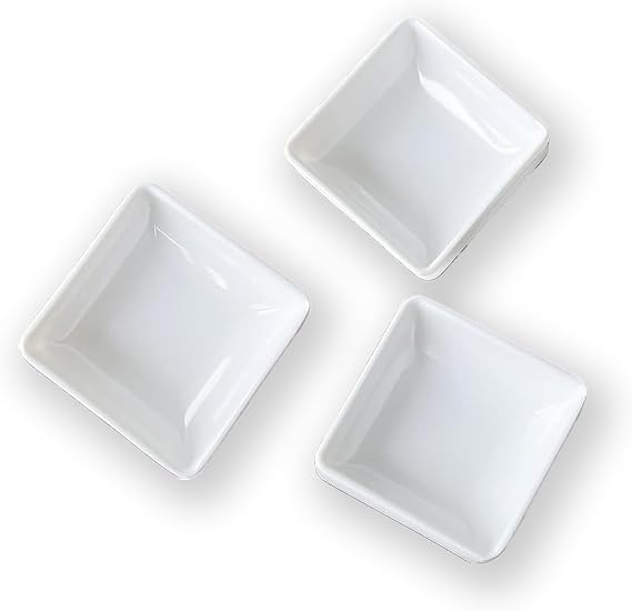 Small Bowls for Dips,10 Pcs Square Melamine Tapas Bowls Soy Sauce Dish Dip Dipping Bowls White for Snacks Sauce Condiments Side Dishes Dinner Baking Soy Sauce Vinegar Condiments