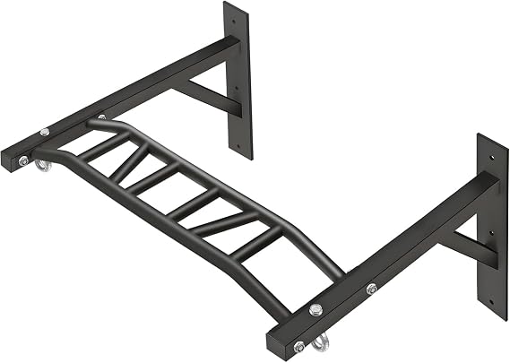 Wall Mounted Heavy-Duty Pull Up Bar Multi-Grip Chin Up bar Multifunctional Dip Station for Indoor Home Gym Workout, Power Tower Set Training Equipment Fitness Dip Stand Up to 440 Lbs (Black)