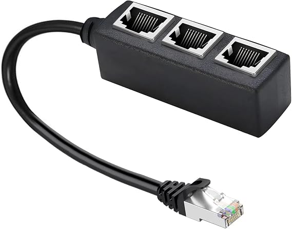 RJ45 Ethernet Splitter Cable, Y Splitter Adapter 1 to 3 Port Switch Adapter Cable for CAT 5/5e/6/7
