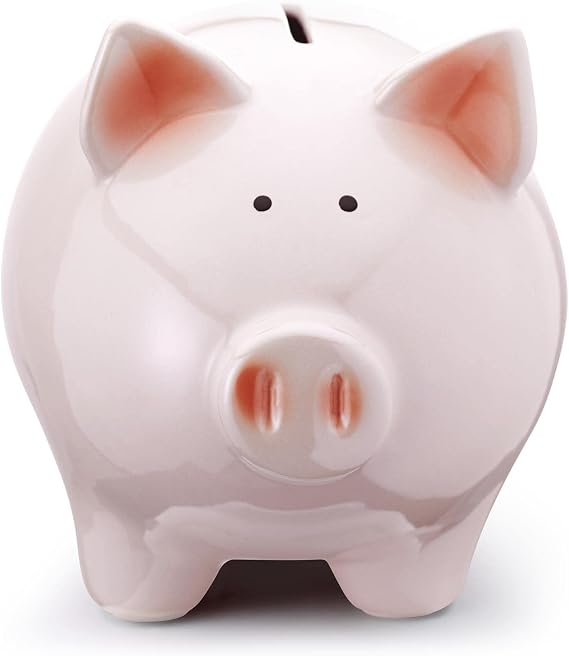 Mousehouse Gifts - Pink Small Pig-Themed Piggy Bank for Children, Money Box for Kids, Ages 3+
