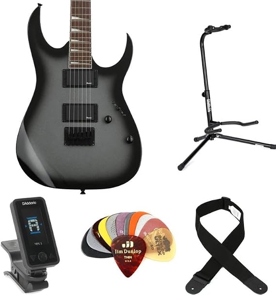 Ibanez Gio GRG121DX Essentials Bundle - Metallic Gray Sunburst