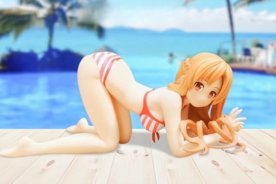 Kneeling Asuna Figurine Beautiful Figure Cell Phone Stand Gift Anime Scale 1/12 Little Girl Doll Height About 8 cm 3.15 inches