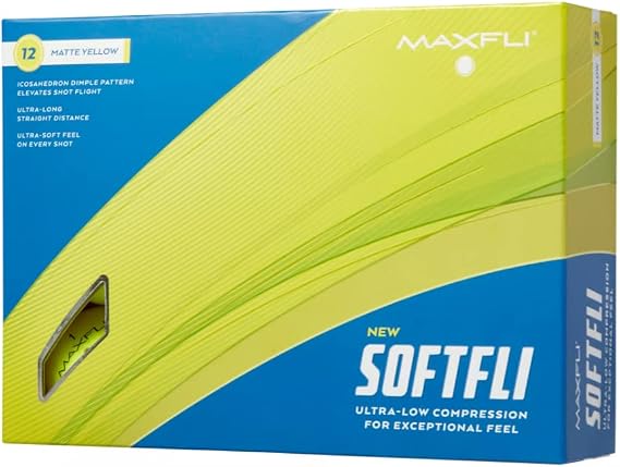 Maxfli 2023 Softfli マットゴルフボール - 12個パック 圧縮35 強化アライメント補助 超低圧縮 非常にソフトな感触