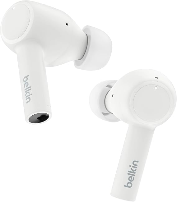 Belkin SoundForm Pulse ANC Earbuds, Wireless Charging, 36H | In-ear Bluetooth earbuds, hybrid noise cancelling, Qi wireless charging case, IPX5, multipoint, gym, commute
