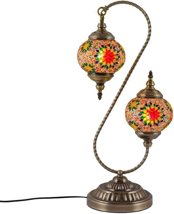 Handmade Turkish Table Lamp Mosaic Stained Glass Bedside Table Lamp