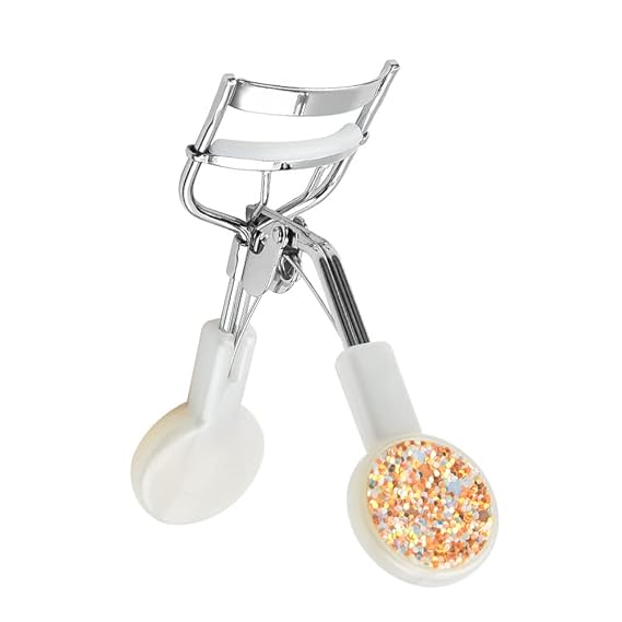 Eyelash Curler Professional Makeup Tool for Eyelashes 1PC, Portable Round Handle Eyelash Curler Golden Color (Chrome Version)