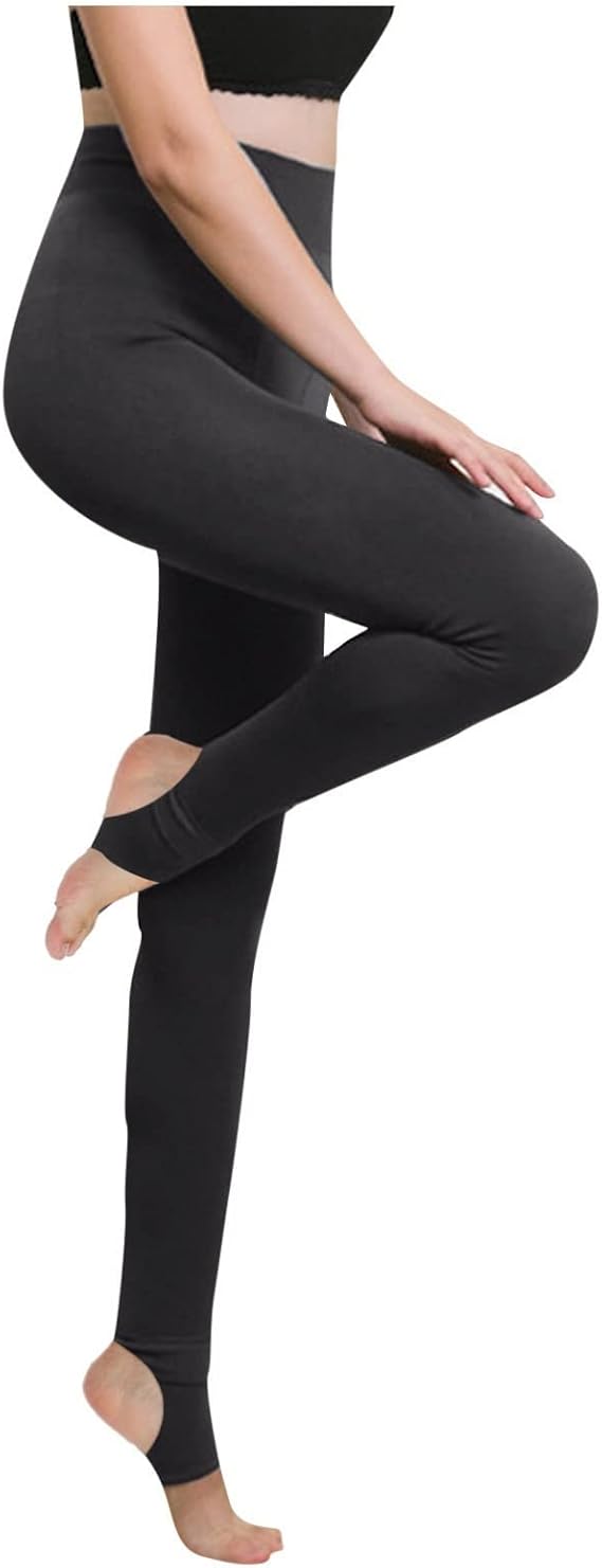 Fleece Lined Stirrup Leggings Women High Waisted Soft Gym Workout Leggings Winter Thermal Tights Athletic Yoga Pants