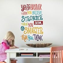 Colorful Inspirational Quote Wall Decal,Positive Letter Sticker for Kids Room Nursery,Classroom Decor
