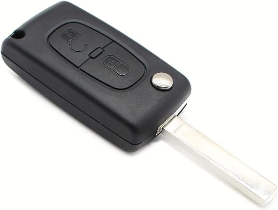 2 Buttons Keyless Entry Remote Key Fob Key Shell Case Compatible with Citroen C2 C3 C4 C5 C6 C8 CE0523 Peugeot 207 307