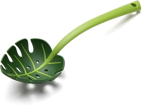 OTOTO Pasta Spoon - Spaghetti Spoon, Pasta Fork, Pasta Server, Monstera Ladle - Dishwasher Safe & Heat Resistant - Fun Kitchen Gadgets, Unique Gifts for Cooking (Jungle Spoon)