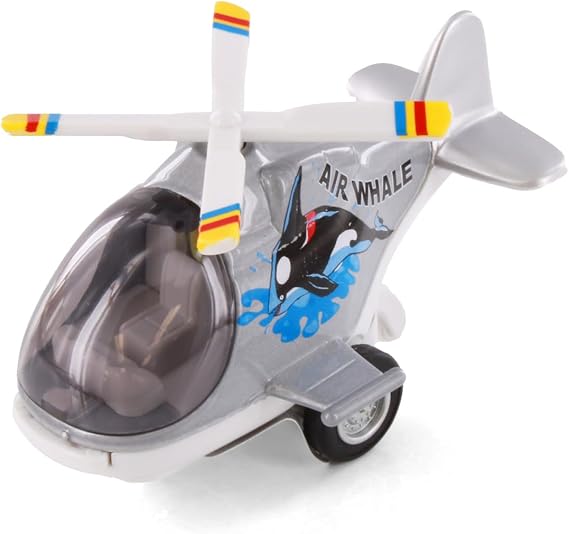 Air Whale Helicopter, Silver 408D - 5" Scale Diecast Model Plane