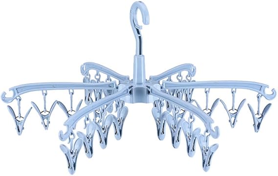 Foldable Drying Rack Drip Hanger, Portable Underwear Hangers Hanging Drying Rack, Sock Drying Rack Made of Polypropylene for Drying Socks Lingerie Baby Clothes Drying Towels (Blue)