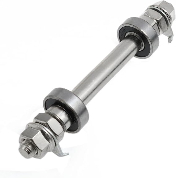 1 Pack Front Hub Axle 3/8 x 5.5 Inch Steel Bike Shaft Kit