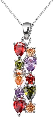 Hermosa Multicolor Bracelets for Women Cubic Zirconia Tennis Bracelets Necklace Earrings Jewelry Sets Bridal Jewelry Gift for Mom Wife