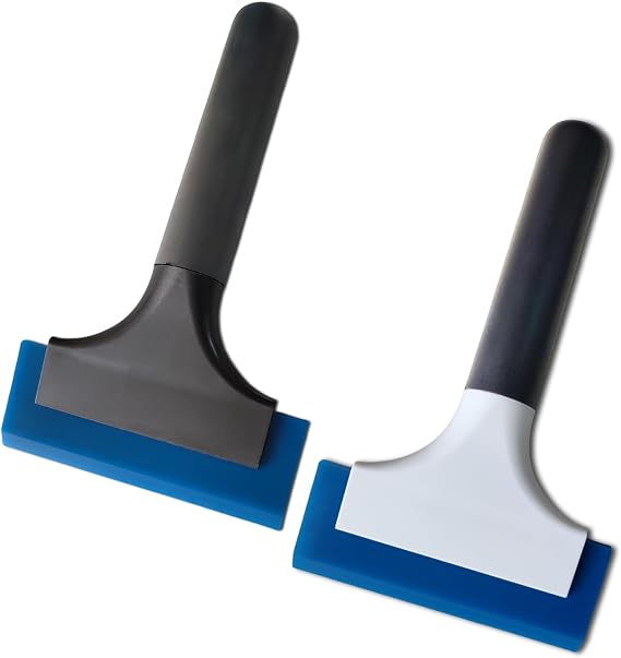 2Pcs Small Squeegee 5 inch Water Blade for Car,Window,Mirrors,Glass,Shower Glass Door,Bathroom Countertop,Kitchen Sink