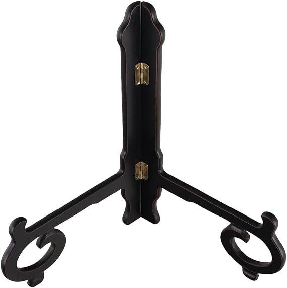 Oriental Matte Black Plate Stand 14"H