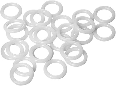 Cutelec 50pcs White Plastic Rings for Roman Shades 5816mm,Cafe Curtain Rings