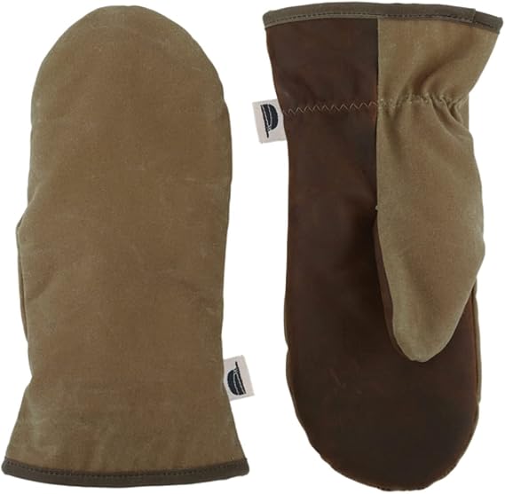 Stormy Kromer Waxed Tough Mitts, Waxed Cotton Winter Mittens with Sherpa Lining