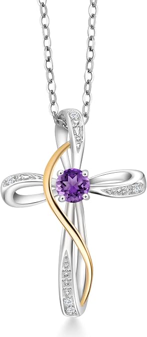Gem Stone King Infinity Cross Necklace For Women