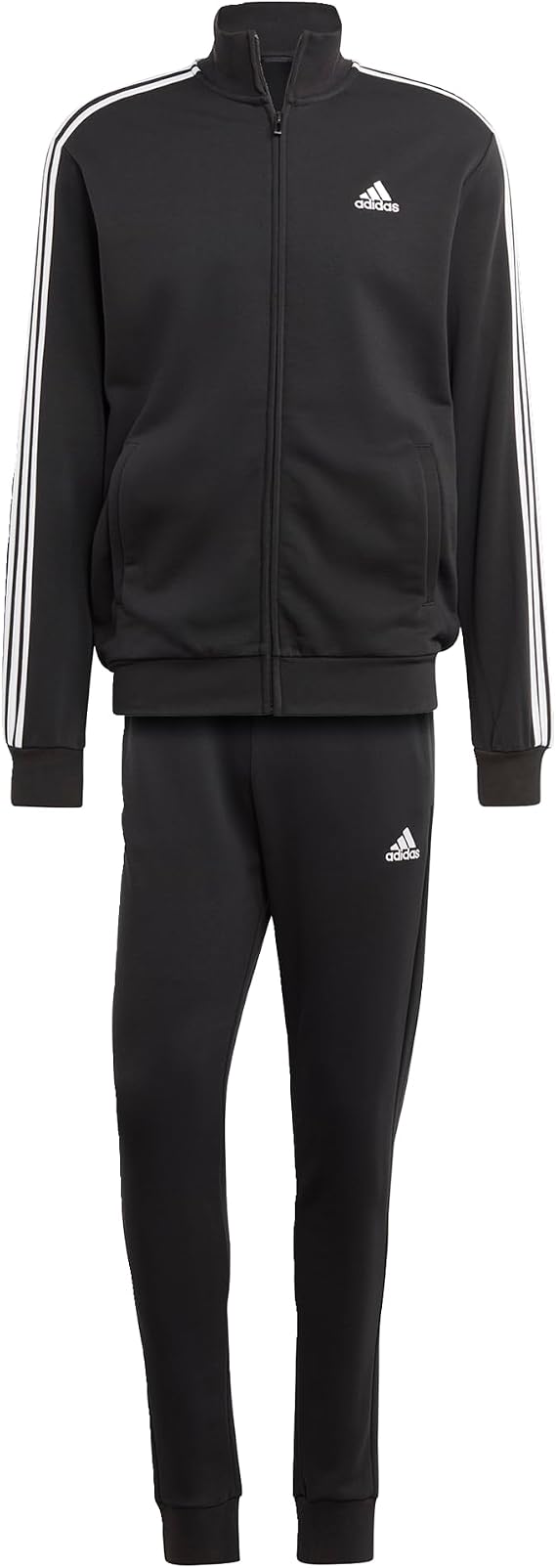 adidas Men's Basic 3-Stripes French Terry Track Suit Black XXL
